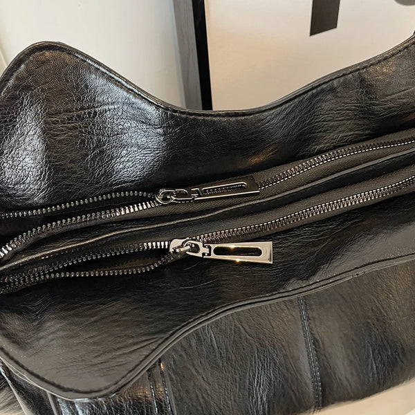 Sac cabas élégant en cuir noir 