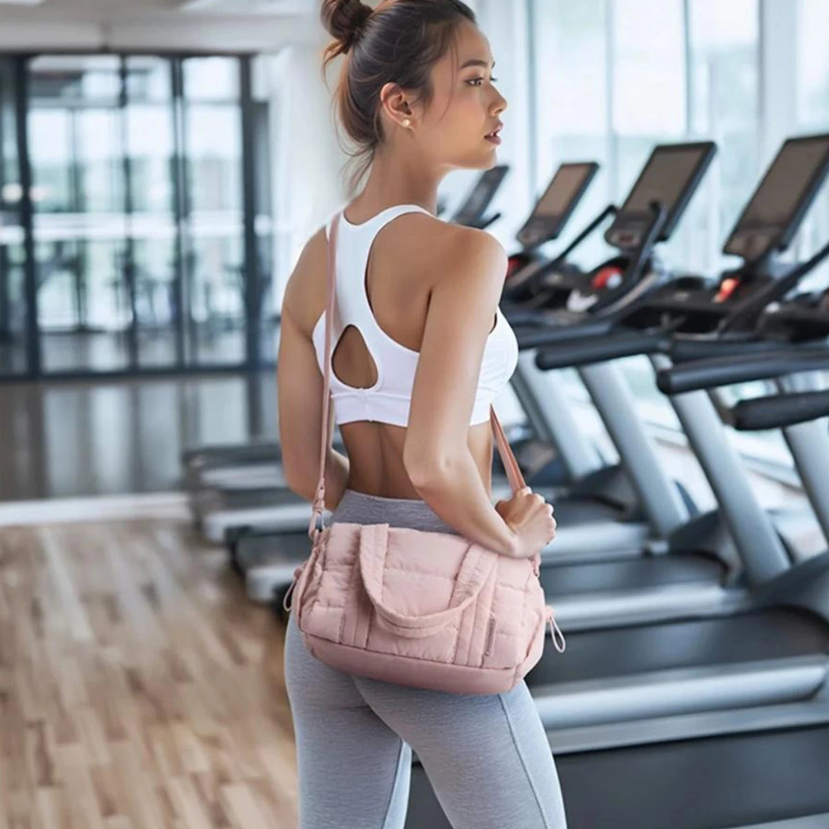 Nylon Quilted Duffle Bag